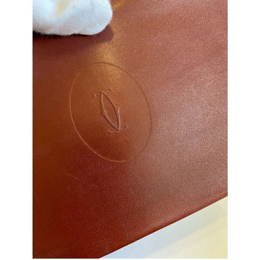 🛍️ Cartier Must de Cartier 21 Bordeaux Leather Clutch/Pouch Bag Circa 1990s - Picture 12 of 15